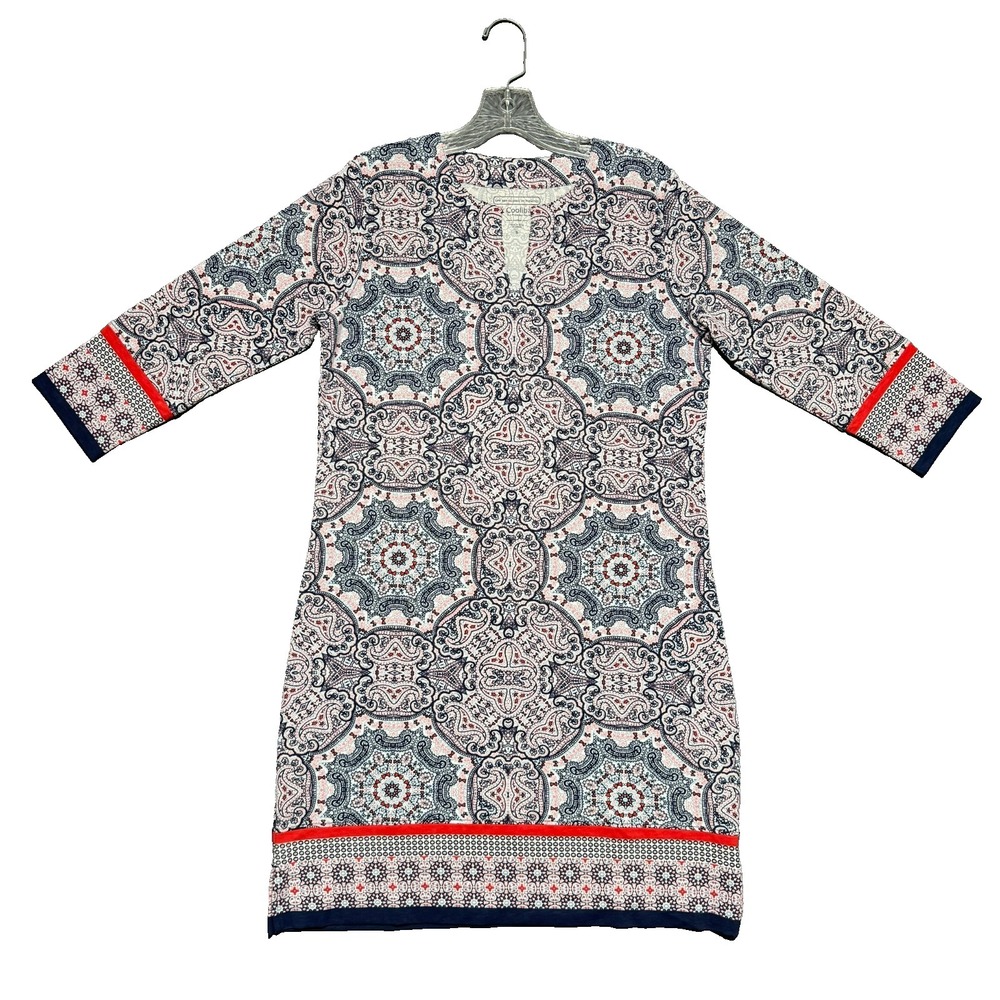 Coolibar Dress S Boho Paisley Sun Protection UPF 50+ Resortwear Coastal Beachy